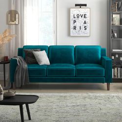 DHP Brynn 3-Seater Sofa, Green Velvet