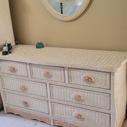 King Size Rattan Bedroom Set Including Mattress And Box Springs