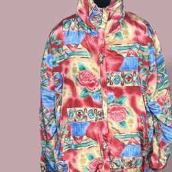 Vintage Active Studio floral bright color jacket