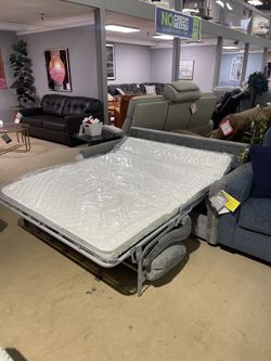 Grey Sleeper Sofa with Queen Mattress