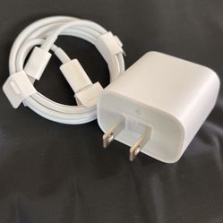 20W Genuine OEM Apple iPhone Fast Charger & USB-C Lightning Cable