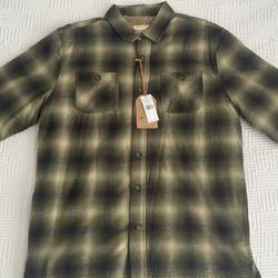 Weatherproof Vintage Plaid Flannel Shirt Jacket Men’s L Green Button Up NEW