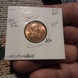 Unique RARE Coin Condition Red. Lincoln 1972"D"Uncirculated
