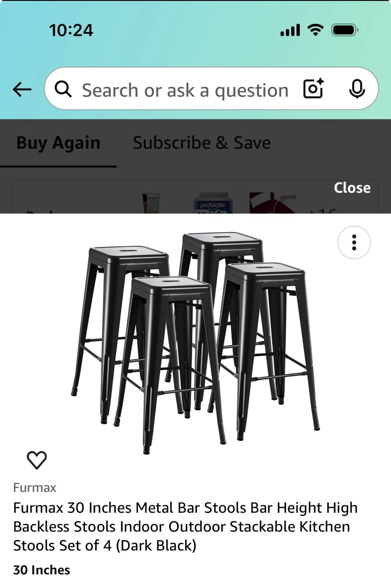 8 Metal Bar Stools
