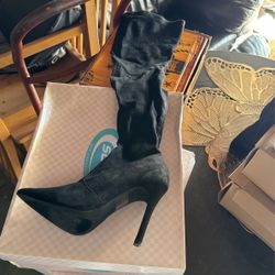 Black Knee High Boots