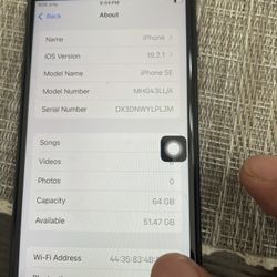 iPhone Se 64Gb 2nd Gen Unlocked (home Button Damage) Assistive Touch Only 