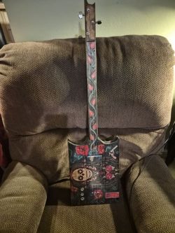 swamp witch custom, handmade wooden electric or cigar-box-style guitar