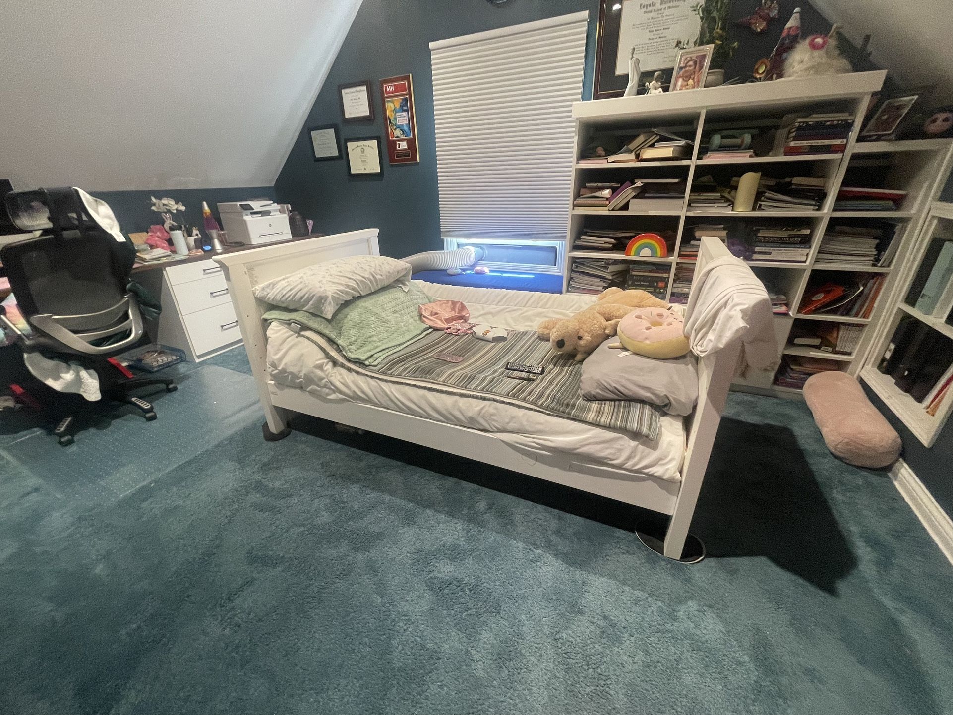 White Twin Bed Frame – Modern, Minimal & Comfy!