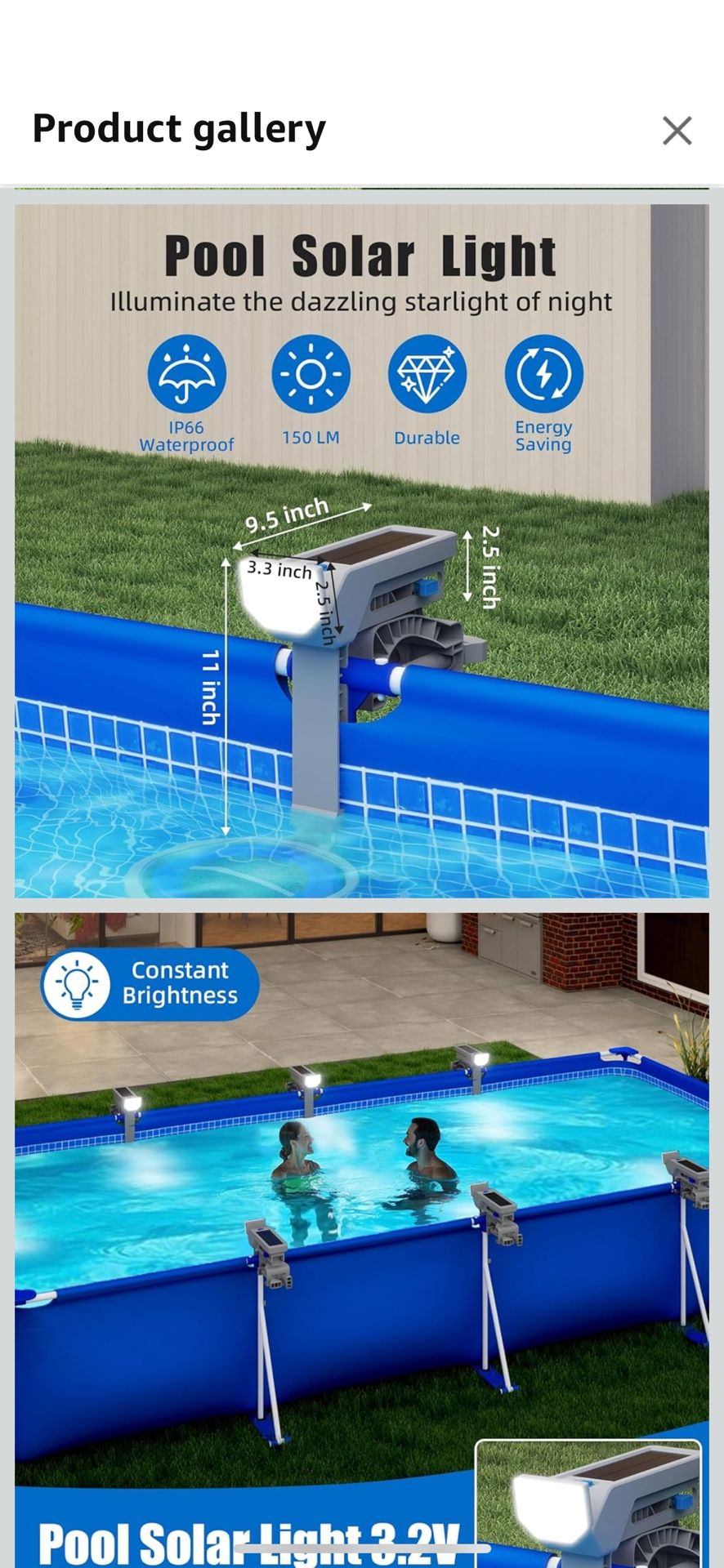 Brand New Solar LED Pool Side Light, Great For Above Ground Pools, Gates, Etc.