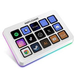 New in box-FIFINE D6 Stream Controller with 15 Customizable Macro Keys, Stream Control Deck with Trigger Actions in Software for OBS/Twitch/YouTube, P