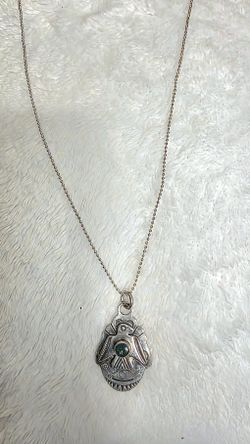 Old Fred Harvey Era Navajo Stamped Sterling Silver Thunderbird Fob Tag Pendant