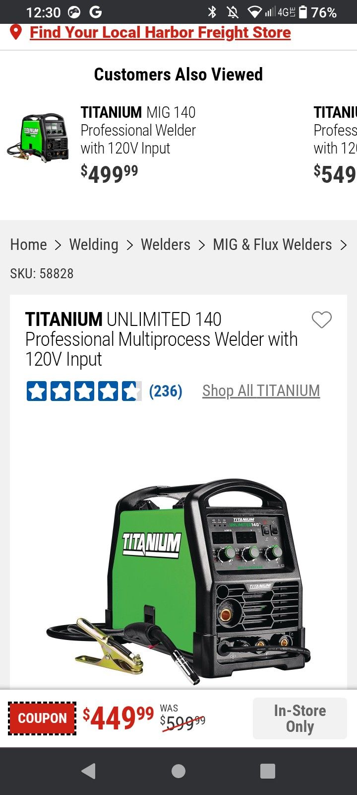 Titanium Unlimited 140 Welder