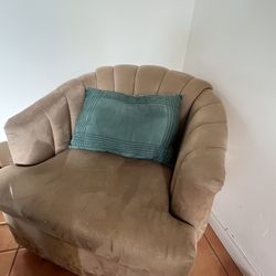 Suede Swivel Chair 