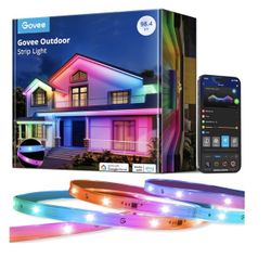 Govee Outdoor LED Strip Lights, 98.4ft Smart Outdoor Lights Work with Alexa and Google Assistant, App Control, IP65 Waterproof, RGBIC Lights for Patio