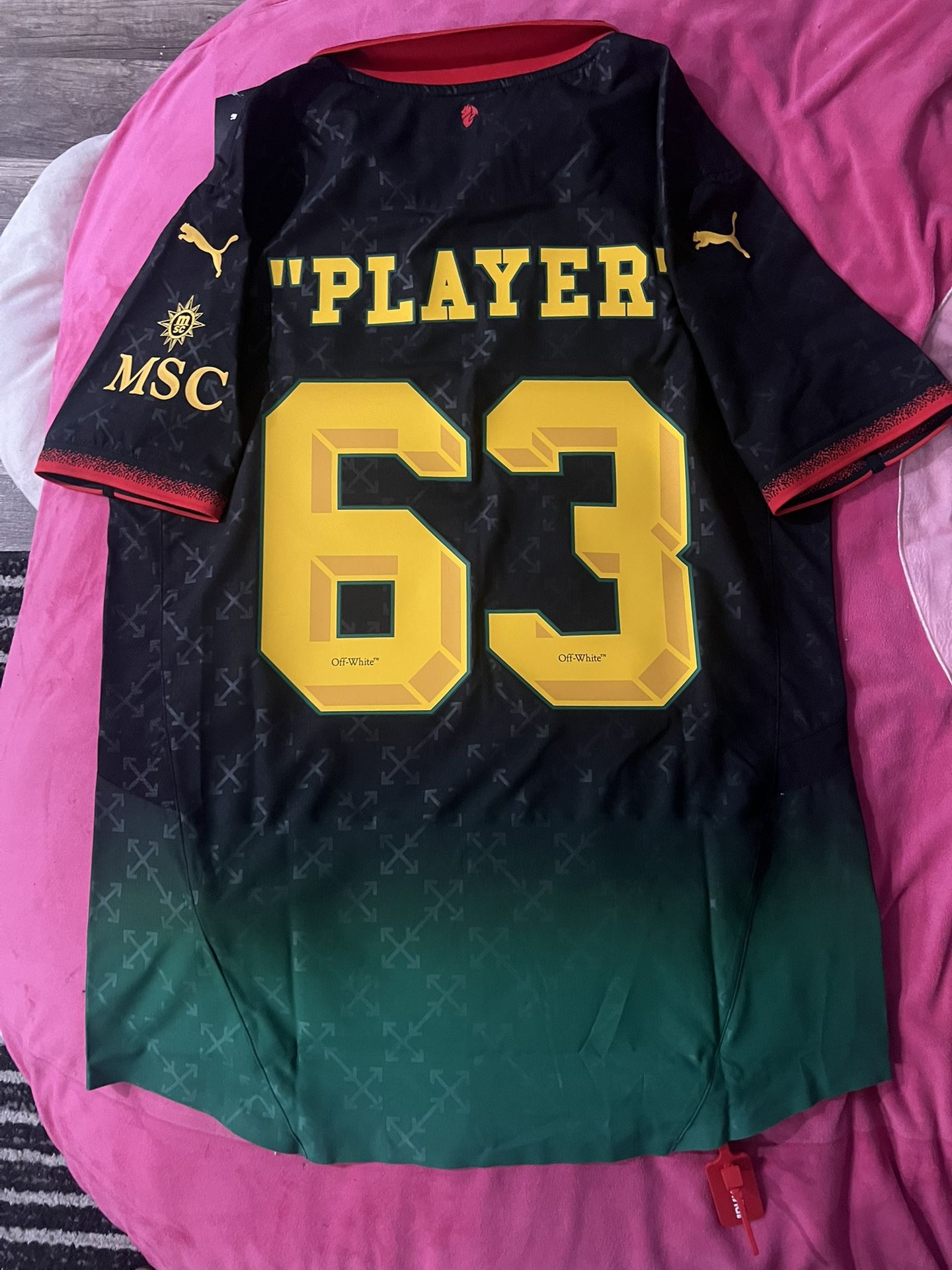 AC Milan Off White Authentic Jersey "PLAYER" 63