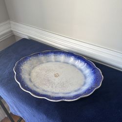 Antique La Francaise Flow Blue Platter 