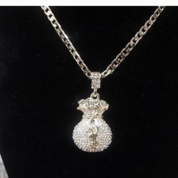 14k Gold Plated 24 Inch Chain With Pendant