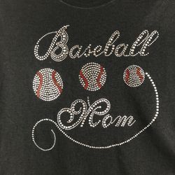 Baseball Mom Bling T-shirt Tee