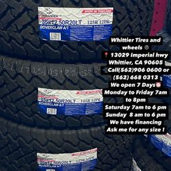 SET OF NEW TIRES, 35X12.50R20 ATLANDER AT, INCLUDING MOUNTING AND BALANCING. ASK ME FOR ANY SIZE OR BRAND