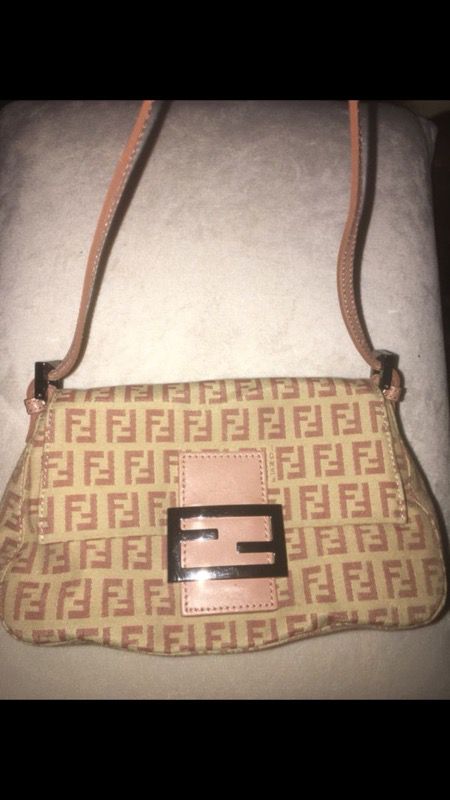 Fendi Zucchino Mini Pochette - Pink Handle Bags, Handbags - FEN197581