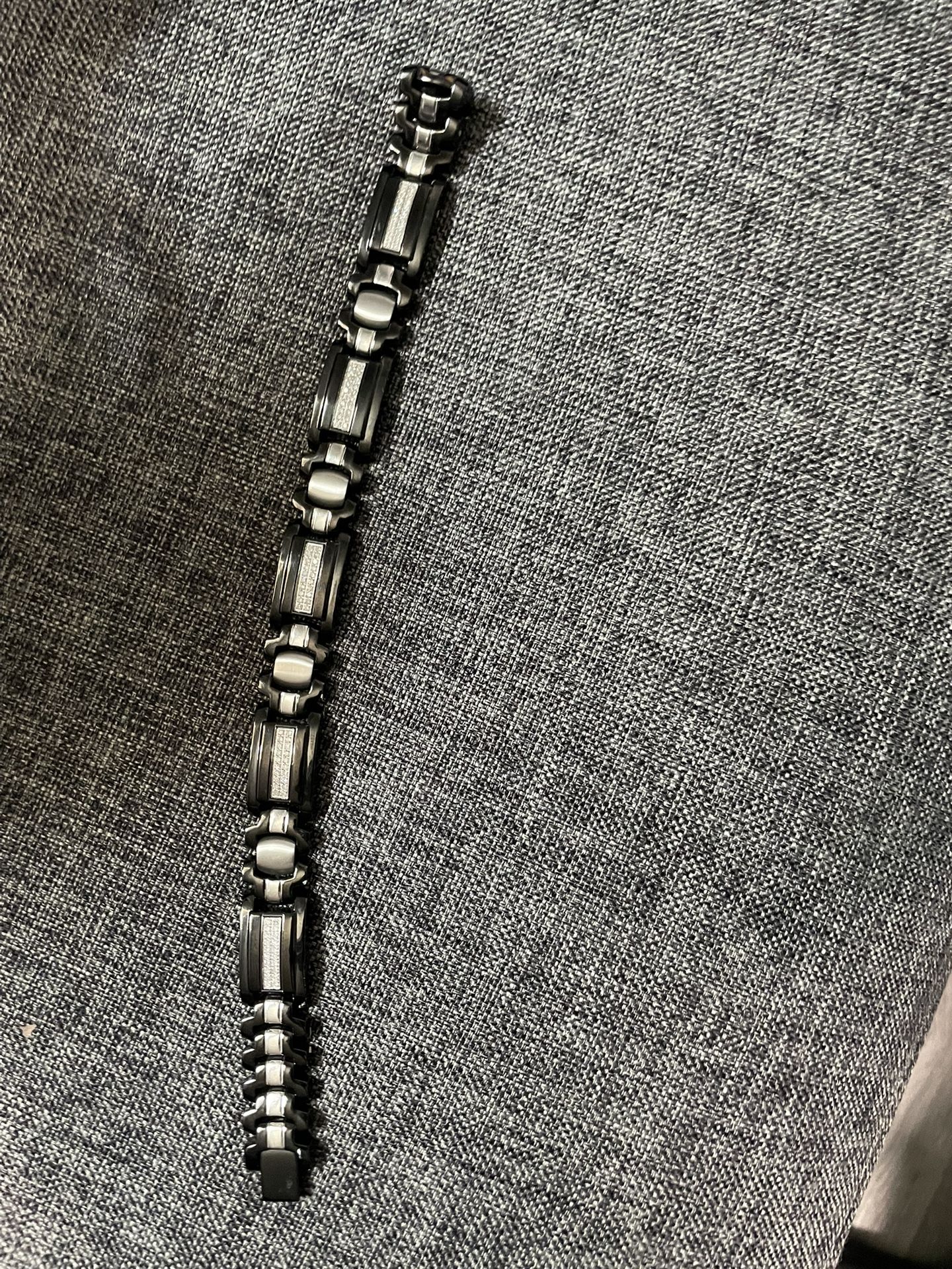 Black ceramic diamond bracelet 