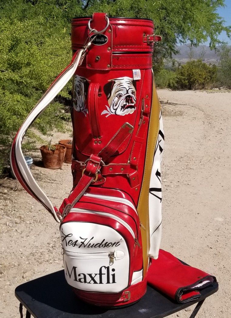VINTAGE Maxfli Pro Model Leather Golf Tour Bag - 6 Way Devider