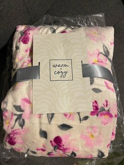 Pink floral blanket
