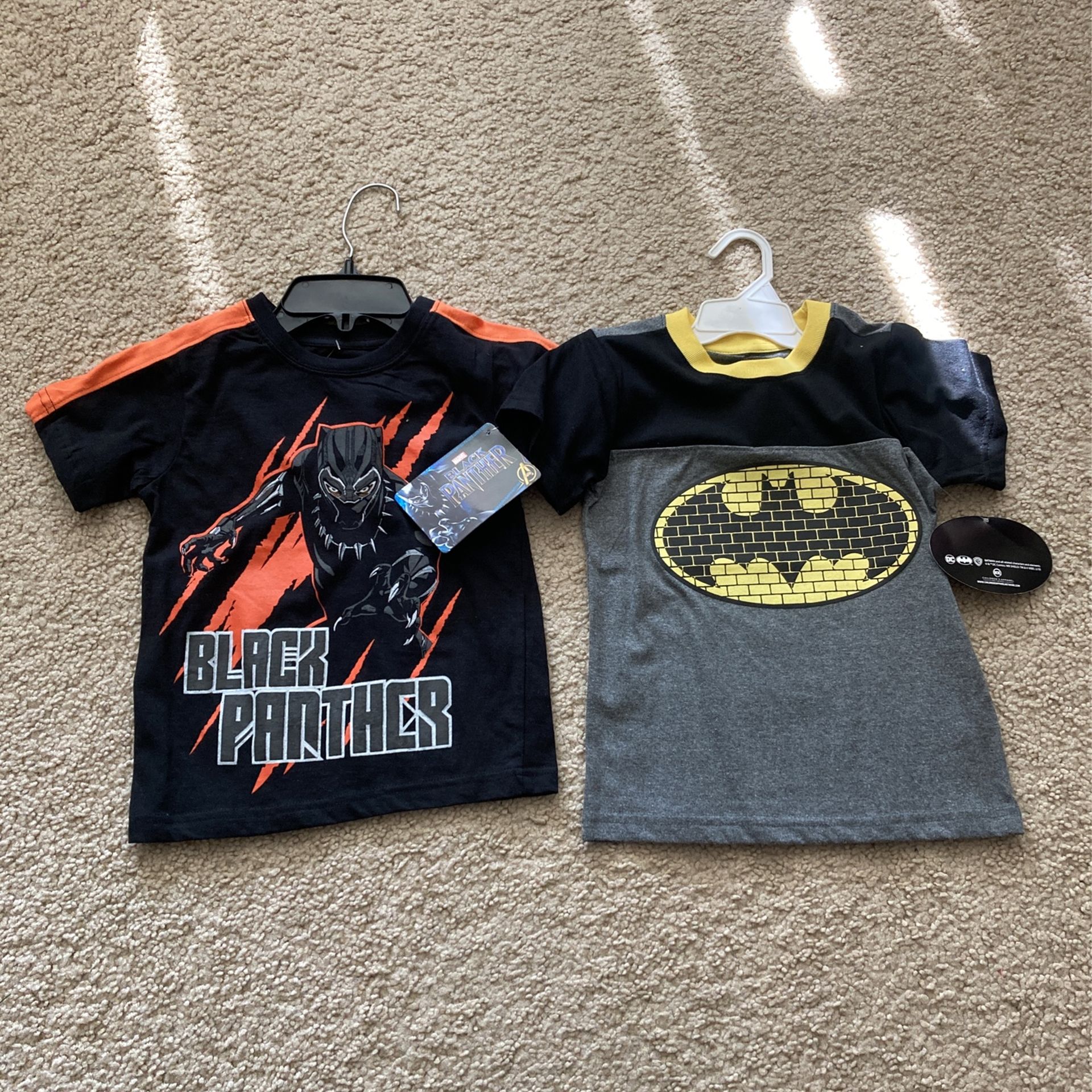 Batman And Black Panther T-shirts Size 5