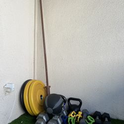 Barbell plates, & Dumbbell Set