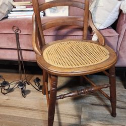 Antique Eastlake Style Ladder Back and Cane Chair