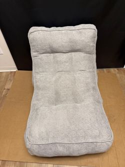 Gray Fabric Foldable Floor Lounge Chair