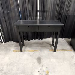 IKEA-Black Wood Grain Tables with Two Drawers