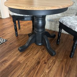 Wood Table With 2 Wood Chairs