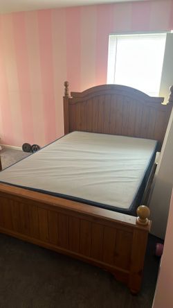 Full size Bed w mattress and frame and foot board headboard