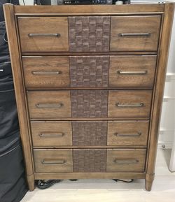 king size Bed frame, mattress and chest