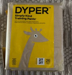 New One (1) Dyper Simply Kind Potty Training Pants Size 2T/3T (<34 lbs) 26 Count