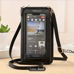 Women's Transparent Crossbody Phone Bag, Anti-Theft Touch Screen Mobile Phone Purse, Mini Shoulder Bag 
