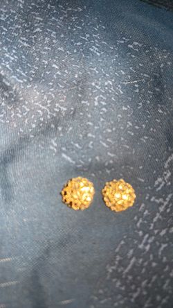 Solid 10k gold nugget earrings