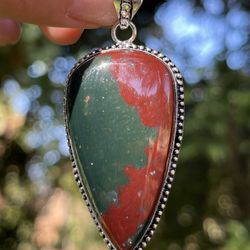 925 Silver Overlay Blood Stone Pendant