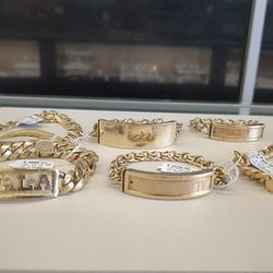14k 10k Solid Gold Id Breaclte Different Prices And Different Grams Layaway Available 10% Down If You Interested Please Ask Maribel Thank You 