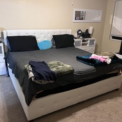 King Size Bed Frame w/ Two Side End Dressers
