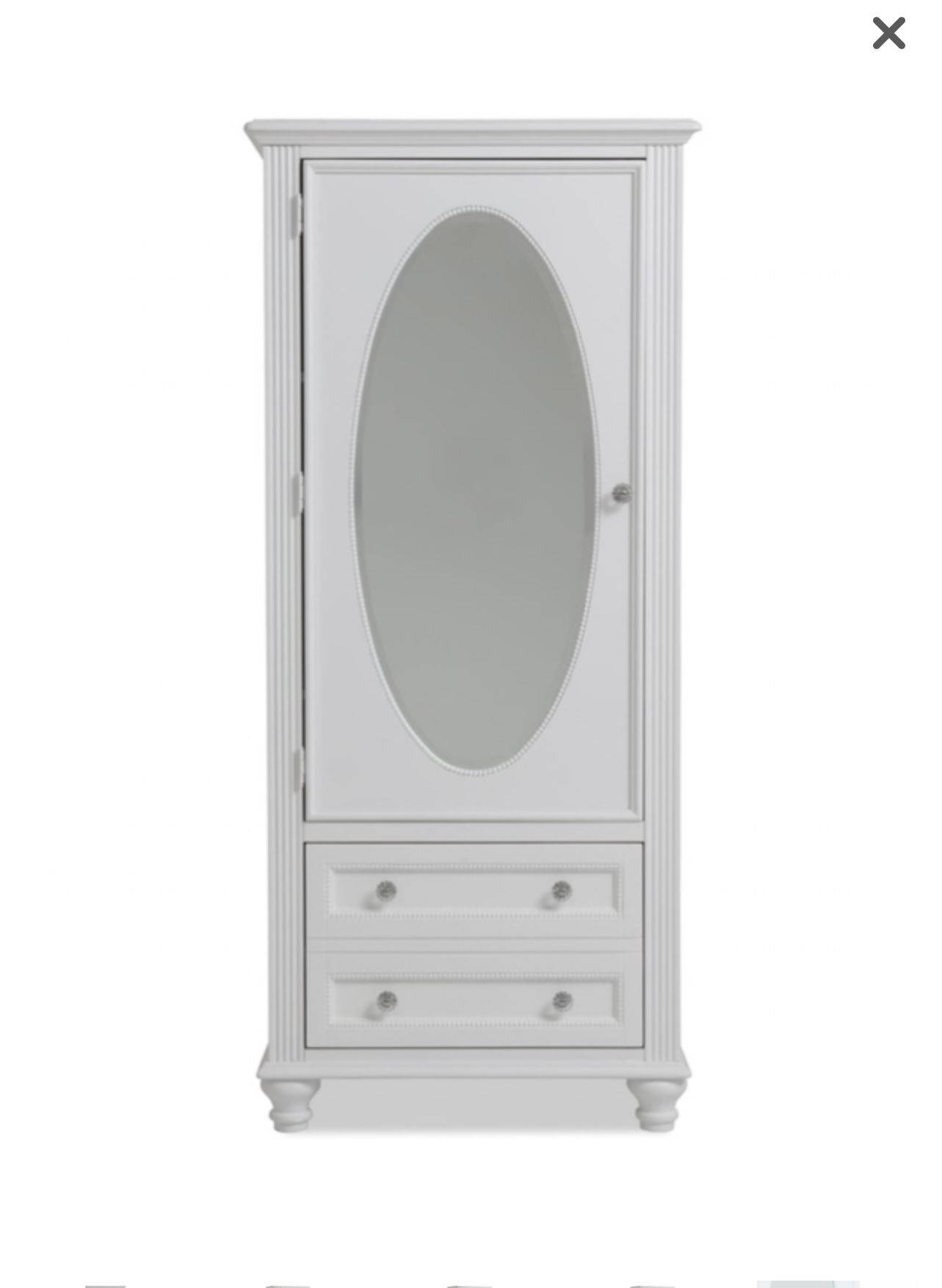 Madelyn White Wardrobe with Drawer