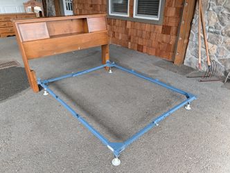 Double bed bookshelf headboard and frame