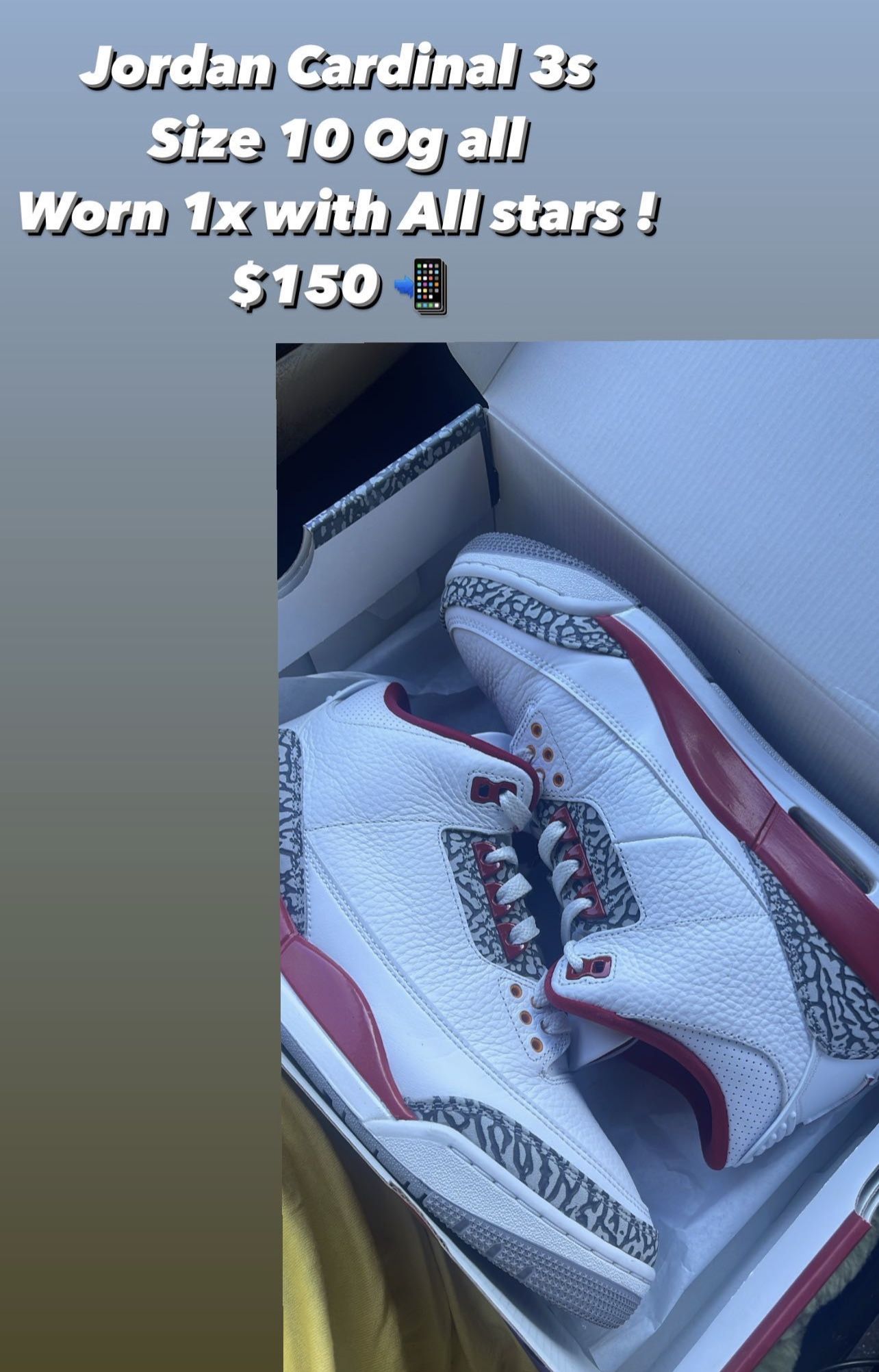 Cardinal Jordan 3s Size 10