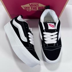 Vans Knu Stack Chunky Platform Black True White Casual Sneakers Women 8 Men 6.5