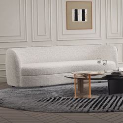 Brand New Contemporary Style Off White Plush Sofa
