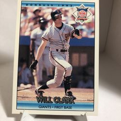 1992 Donruss Will Clark San Francisco Giants Error Card #428
