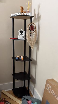 Black 5-Tier Corner Shelf Unit