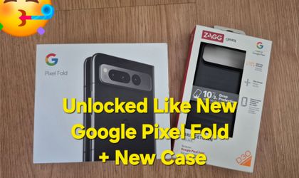 OpenBox LikeNew Unlocked Google Pixel Fold 256GB Android 5G Foldable Smartphone Phone + NEW ZAGG Case