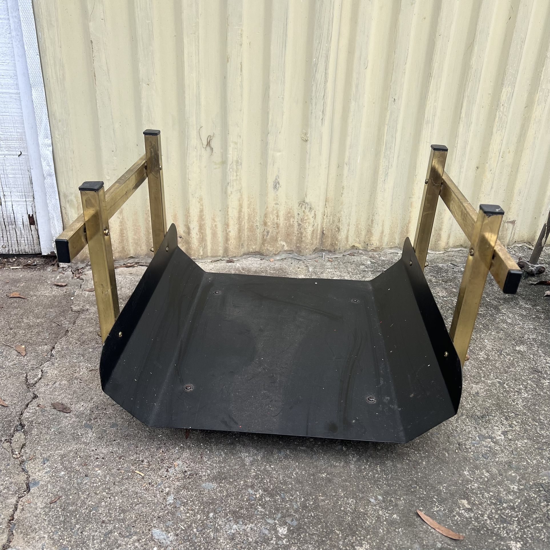mid century modern black/gold firewood rack log holder
